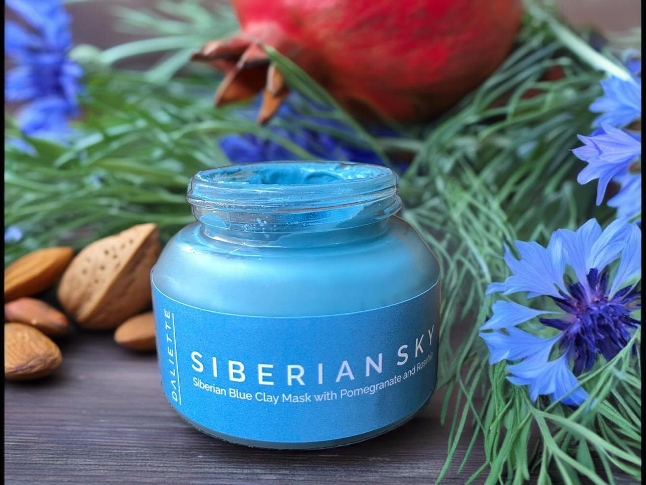 Siberian Sky Face Mask with Blue Tansy
